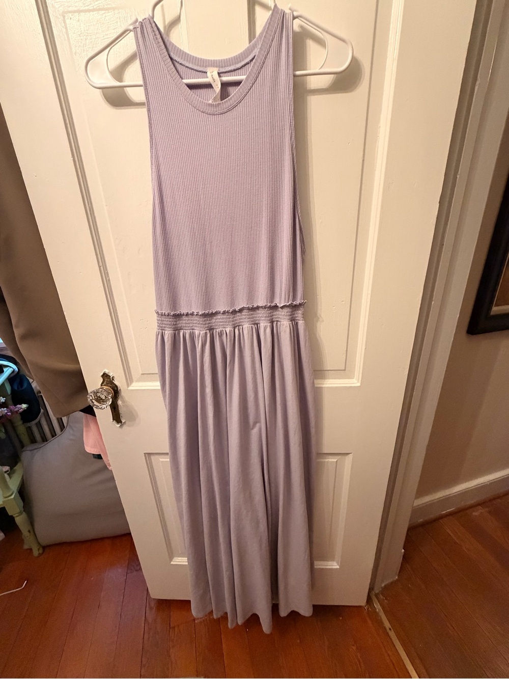 Anthropologie Lavender Ribbed Maxi Dress